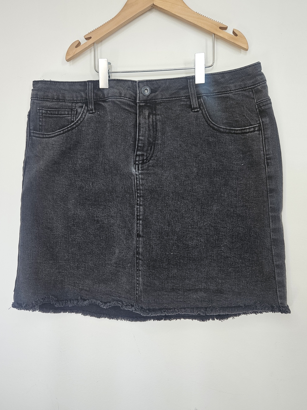 Classic Black Denim Mini Skirt